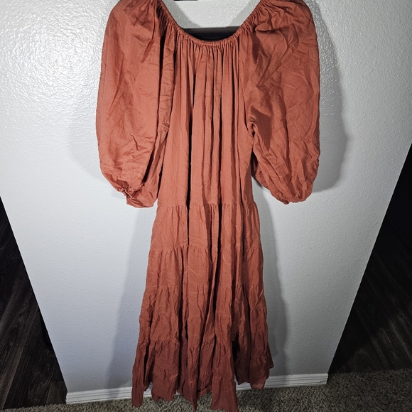 Erika Pena Tiered Off-The-Shoulder Maxi Dress Size XS/S - Picture 8 of 12